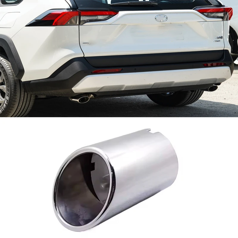 

Muffler Tip Round Stainless Steel Muffler Nozzle Car Exhaust Tip Fit For Toyota RAV4 2020 2021 2022 2023 Car Accessories