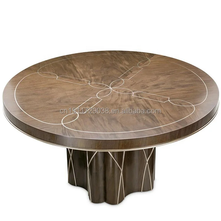 High-quality custom dining room furniture 6- 8-10 12-person luxury modern wooden round dining table