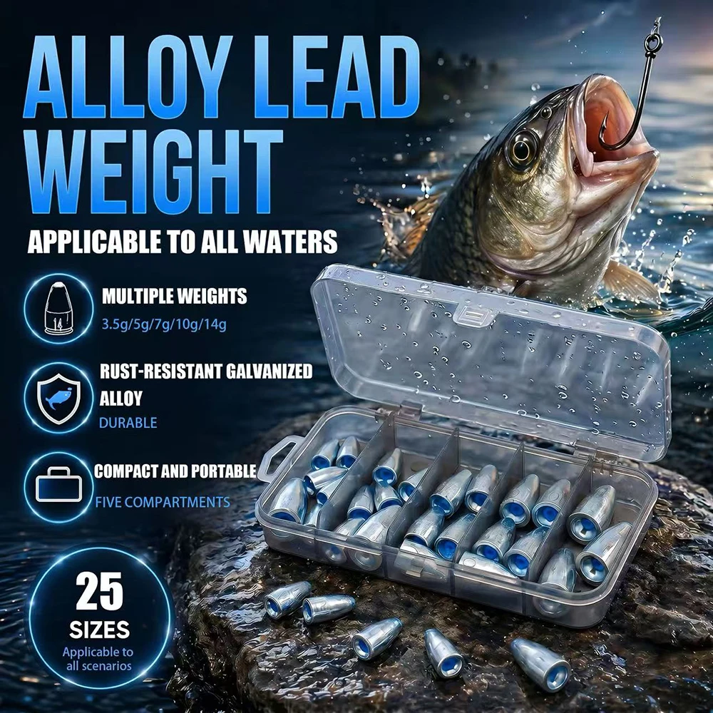 Fishing Equipment Wholesale - JSFUN Fishing Sinker Weights Set Bullet
