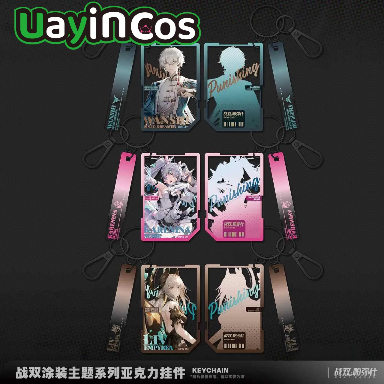 Official Original GRAY RAVEN：PUNISHING Lee Wanshi Luna Acrylic Keychain Pendant Bag Game Doll Accessories Anime Figure Toy Kids