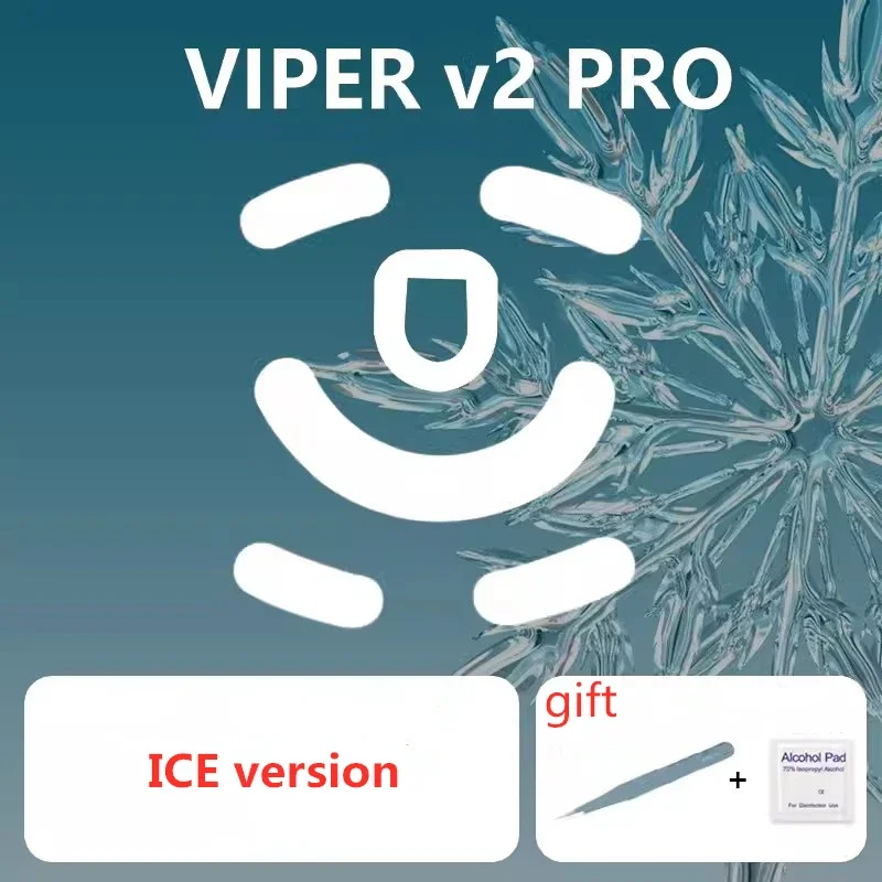 1 Set Ultraglide Mouse Skates For Razer Viper v2 pro Brake Control Speed Mouse Feet ICE Version Mice Glides PTFE Feet