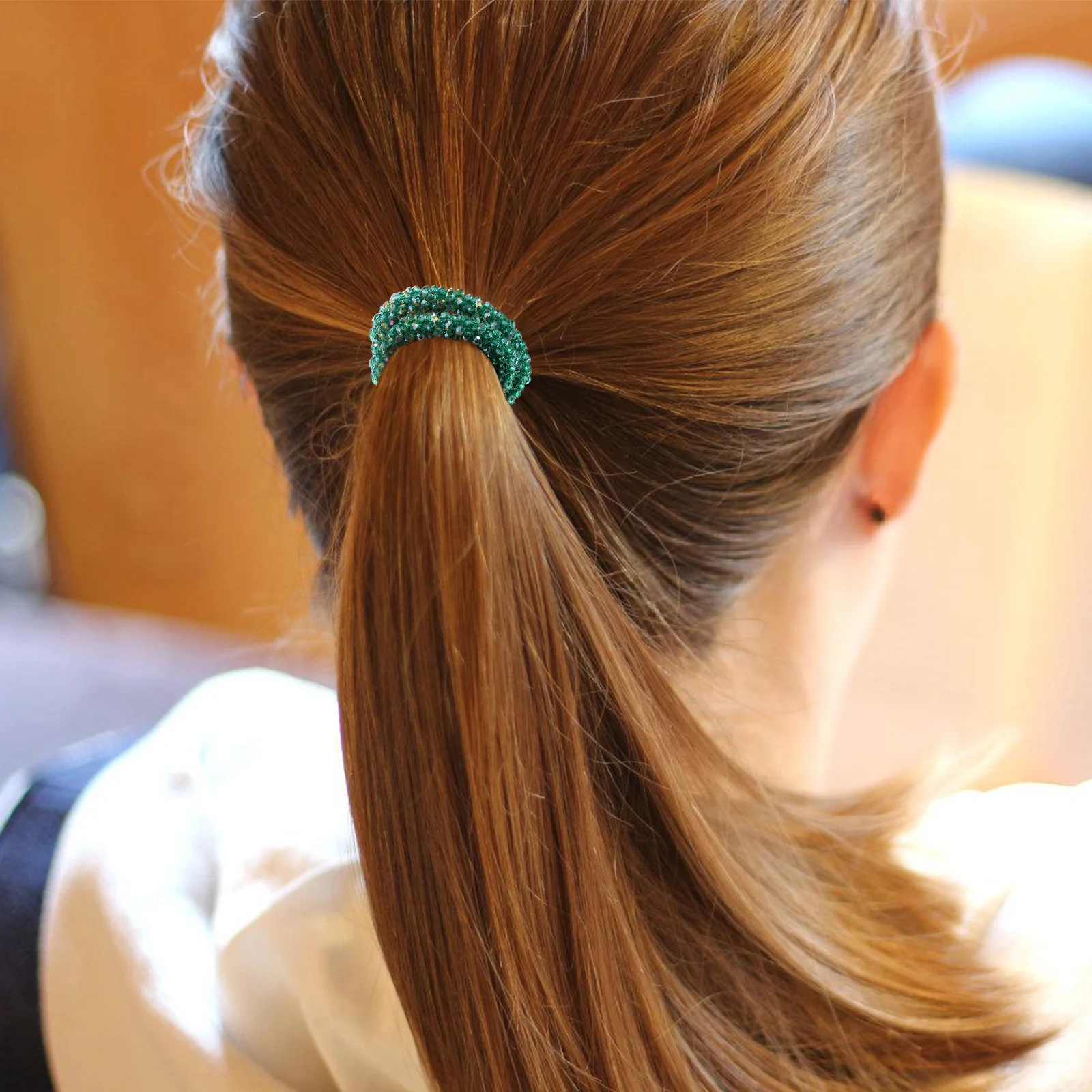 3 قطع من إكسسوارات الشعر الكريستالية بتصميم بسيط من حجر الراين، ربطات عنق مرنة بدون ضرر، ربطات شعر على شكل ذيل حصان للنساء والفتيات #5