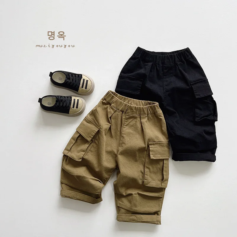 

UNITIM Kids Baby Girls Pant Spring Versatile Toddler Boys Harem Pant Solid Color Newborn Boys Casual Pant Infant Cargo Pant