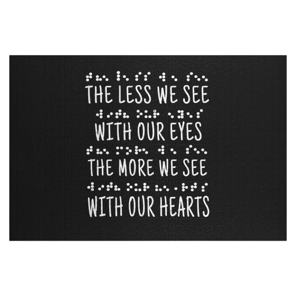 Less See Eyes More Heart Learn Braille Alphabet Jigsaw Puzzle Customizable Child Gift Christmas Toys Puzzle