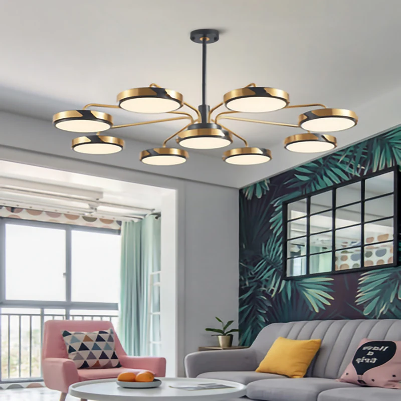 Preto e ouro pingente luzes led industrial pendurado luzes moderno luminária para casa decoração da lâmpada para o quarto