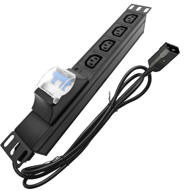Подставка для сервера IEC 320 C13, 1U PDU, сетевой фильтр с 16 А, воздушным выключателем, 4 розетки, 2 м, Удлинительный шнур, разъем AU/US/UK/EU/C14