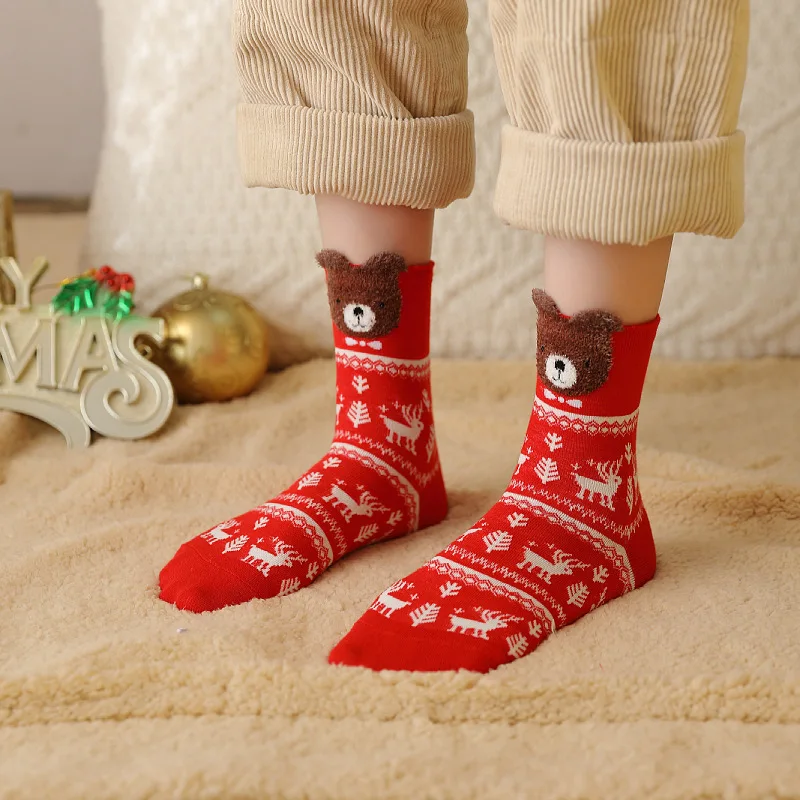 Woman Christmas Socks Funny Xmas Santa Claus Tree Snowflake Elk Snow Cotton Tube Crew Happy Sock Men New Year Funny Sokken