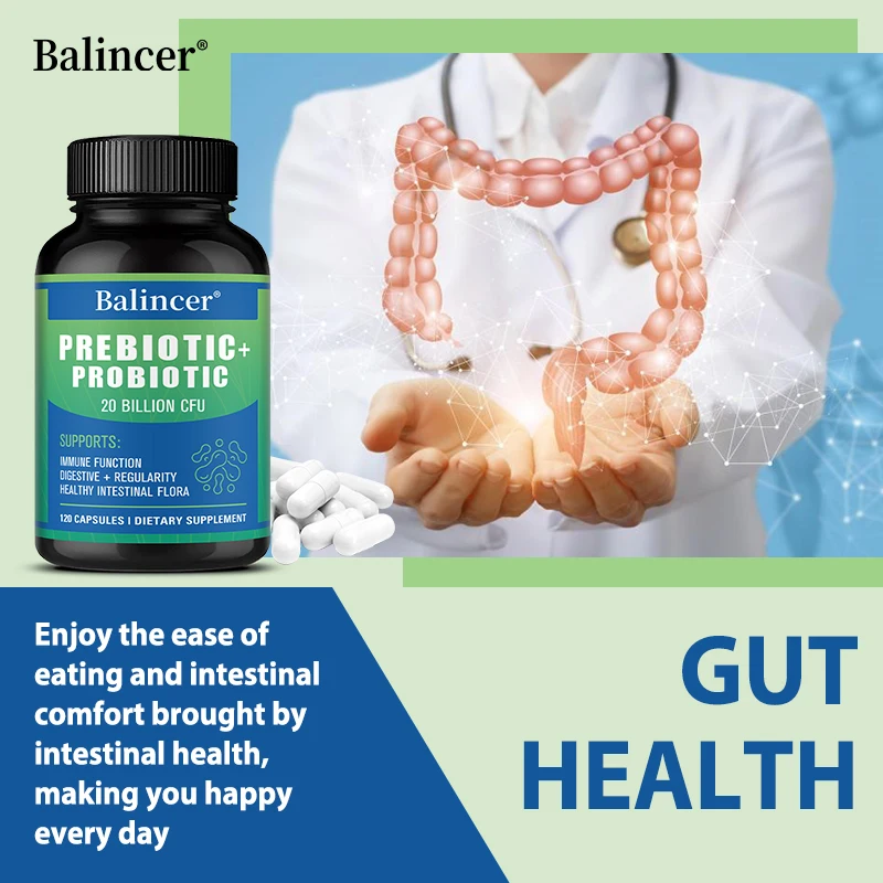 Prebiotics and Probiotics Supplement - Supports Digestion, Immune System Health, Gut Health, Constipation, Gas, Bloating