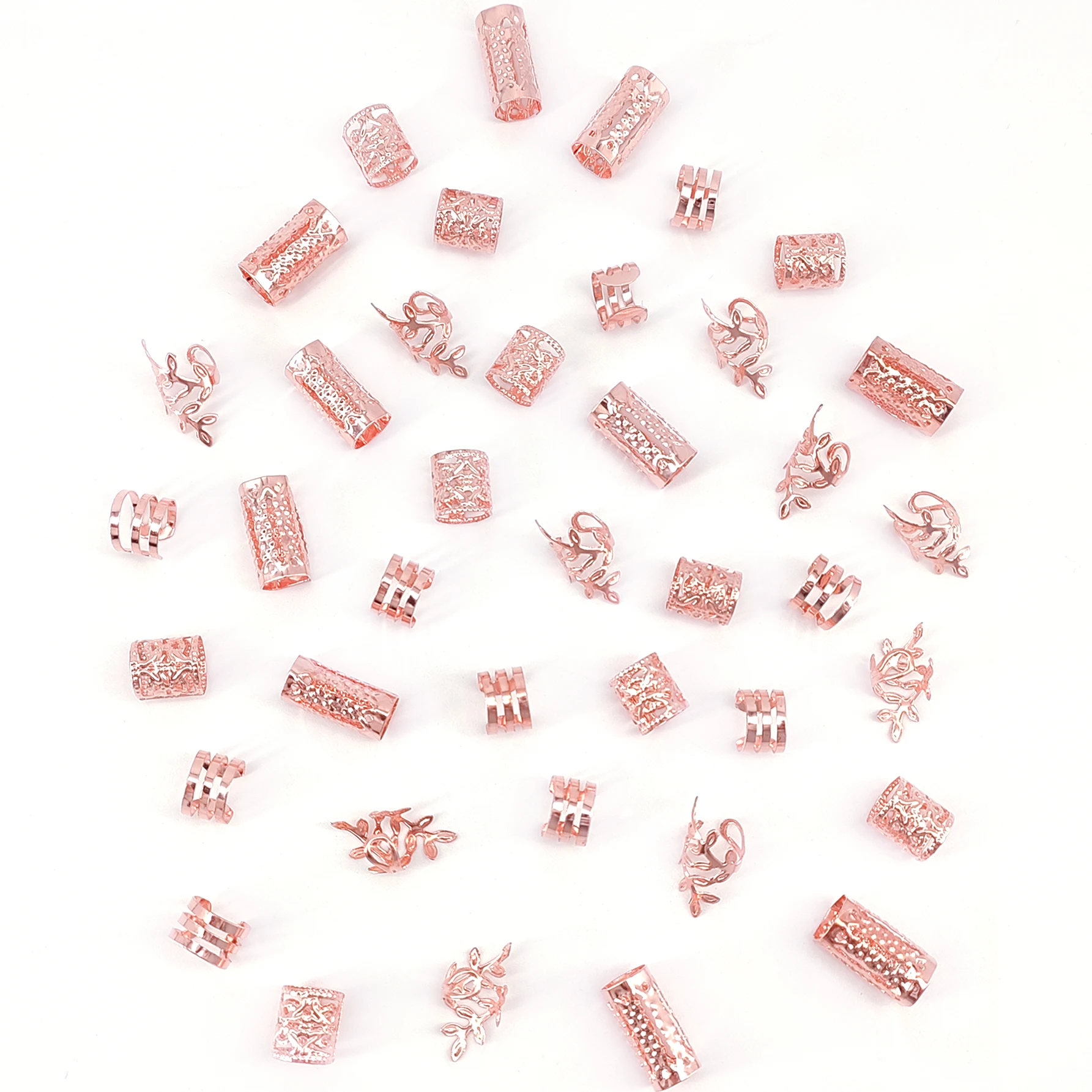 40pcs Dreadlock Hair Rings - Stylish Alloy Hair Accessories Loc Hair Jewelry for Braids for Girls and Women