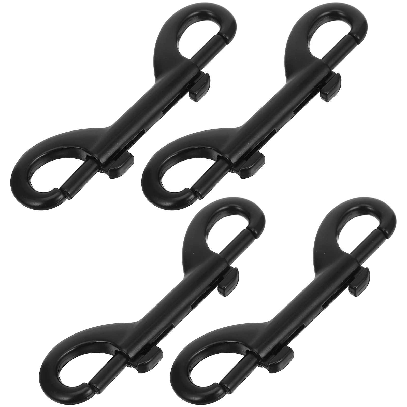 

4 Pcs 3.5 Inch Black Spring Chain Hooks Double Ended Snap Bolt Heavy Duty Ropes Belts Animal Leashes Metal Clips Hardware