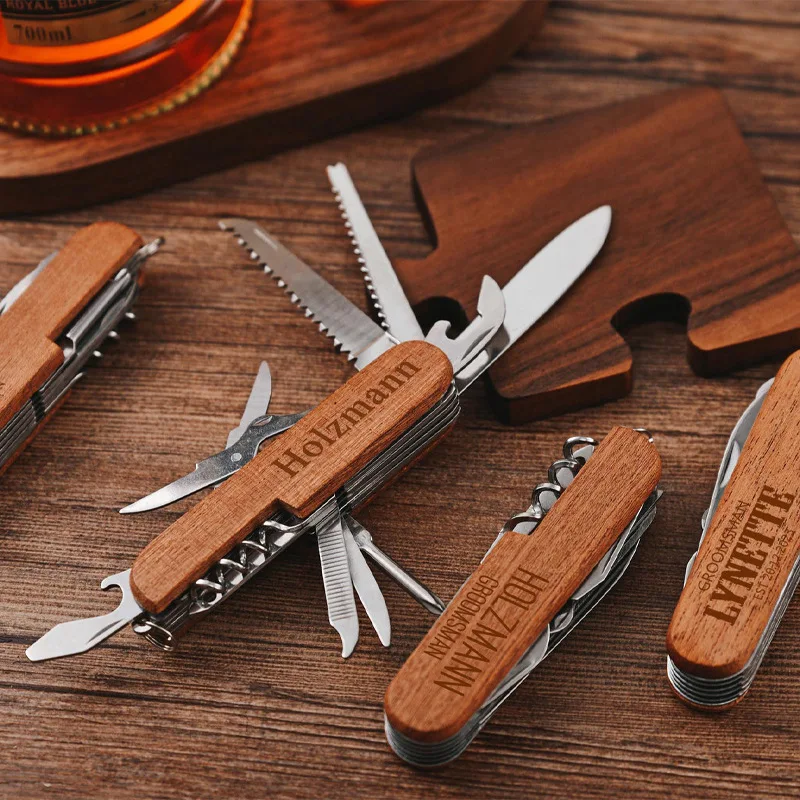 

Rosewood Wine Opener Knife Personalize Festival Gift for Wedding Custom LOGO Wooden Laser Engrave Multifunctional Screwdriver