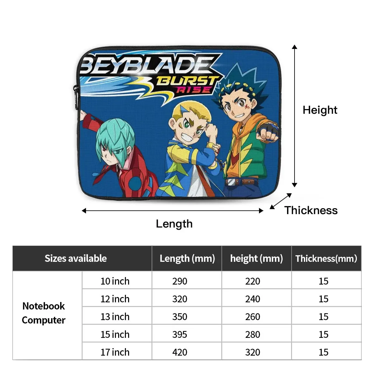 Чехол Beyblade Burst для ноутбука, ipad, 15, 13, 12, 10 дюймов