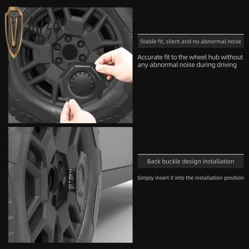 

AV34-Wheel Center Hub Caps Cover For Tesla Cybertruck 2024 Accessories Rust Resistant Removable Center Wheel Cover