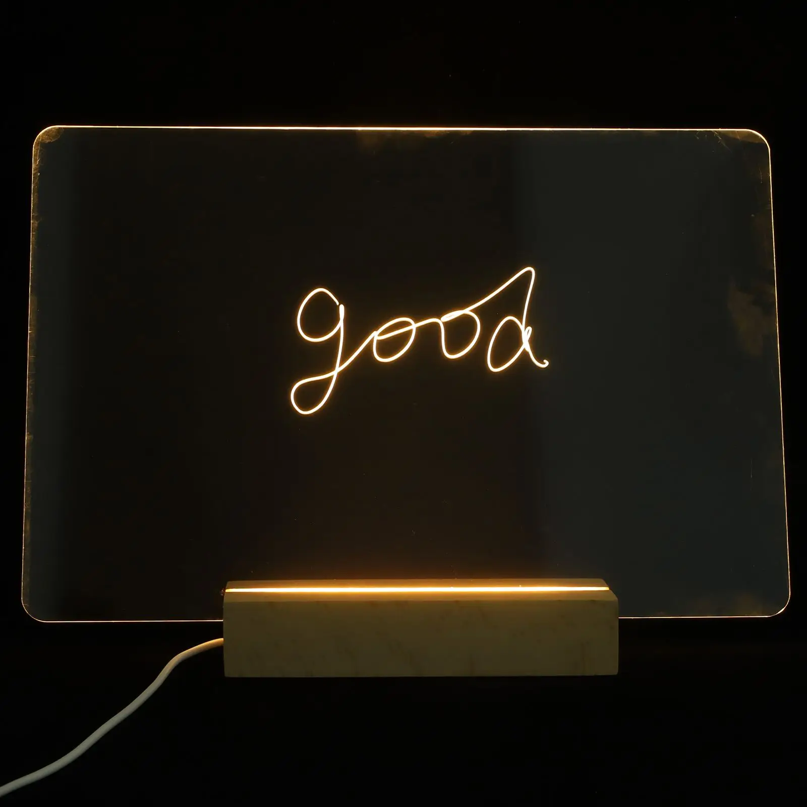 Night Light Note Board Erasable Acrylic School Message Desktop Decor Office Memo