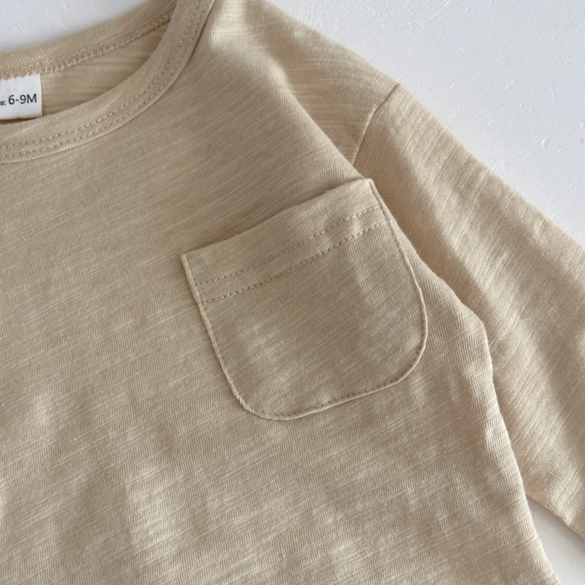 Frühling/Herbst Baby T-Shirt aus Reiner Baumwolle für Kleinkinder Einfarbiges Lockeres Dünnes Bequemes Oberteil für Jungen und Mädchen 0-3 Jahre – Detail 9