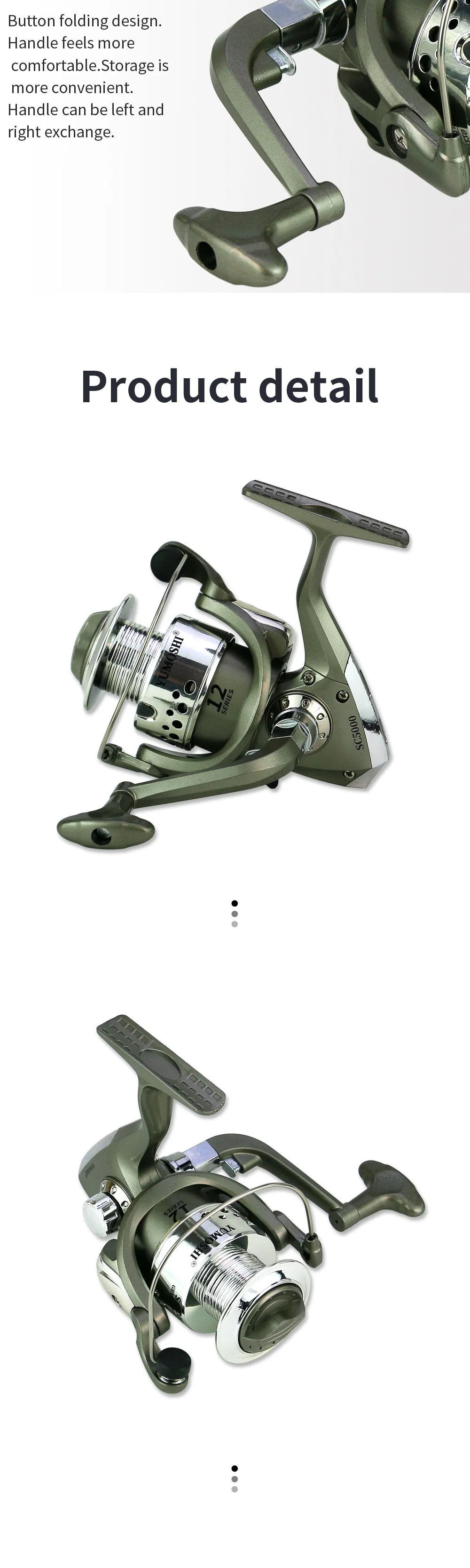 2019-2020 Serie 1000: 1 Angel rolle Spinn karpfen Angeln Salzwasser Süßwasser rolle Angel zubehör Pesca Casting Rolle – Detail 4
