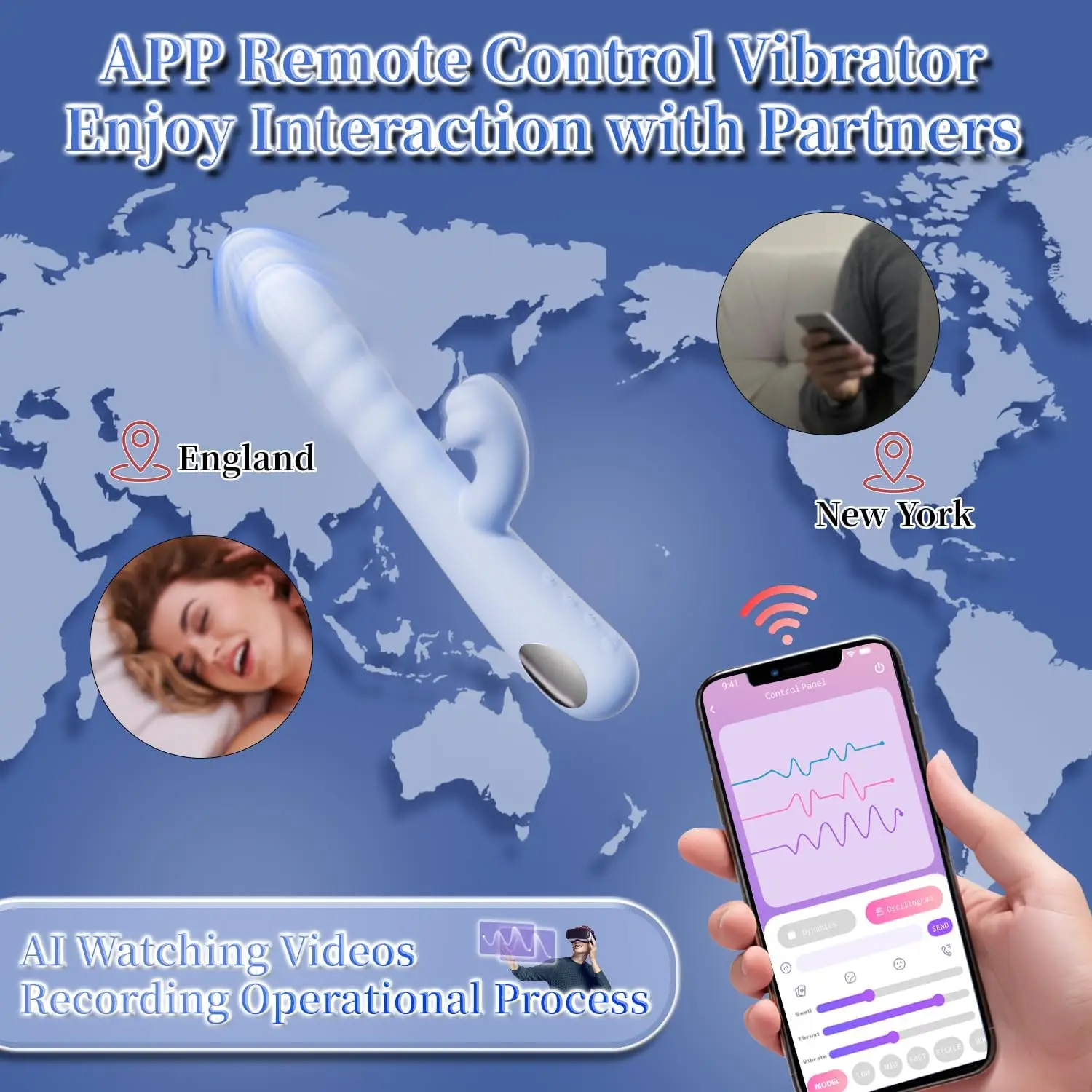 G Spot ألعاب جنسية هزازة للنساء، جهاز تدليك هزاز للتحكم في التطبيق لتحفيز البظر الشرجي الأنثوي، لعبة جنسية 3 في 1 مع 2 Inf