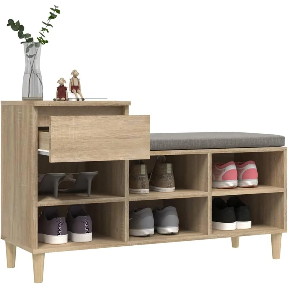 خزانة أحذية سونوما أوك، خشب هندسي، 102 سم × 36 سم × 60 سم، موديل 821207