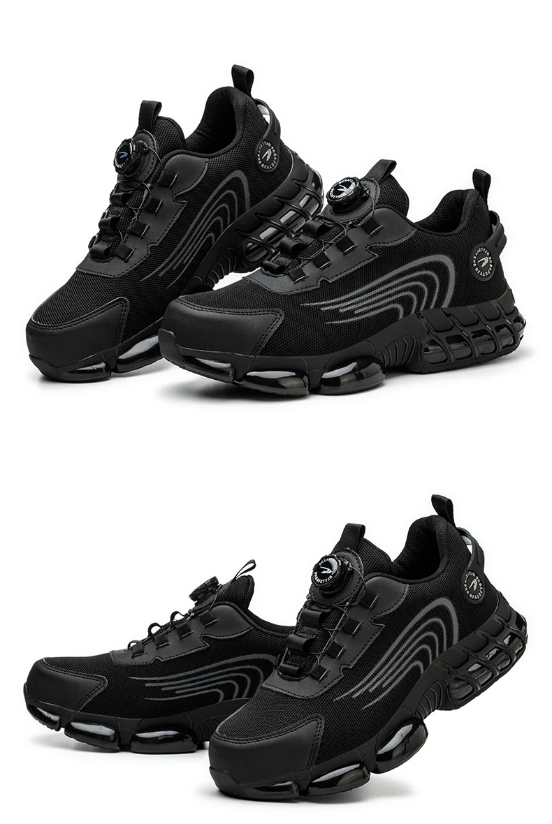 Rotierende Knopf Sicherheitsschuhe Männer Stahlkappe Sneaker Air Kissen Arbeit Mann Pannensichere Arbeitssicherheit Industrielle Schutzschuhe – Detail 26