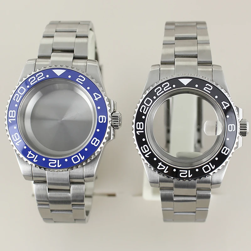 

20ATM Diver 40mm GMT Watch Case Sapphire Glass For NH35 NH34 NH36 NH38 Miyota 8215 ETA 2824 Movements Slide Buckle Oyster Strap