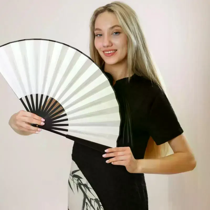 Traditional Chinese Bamboo Folding Hand Fan Classic DIY Blank Handheld Fan For Interior Decoration Party Shooting Props