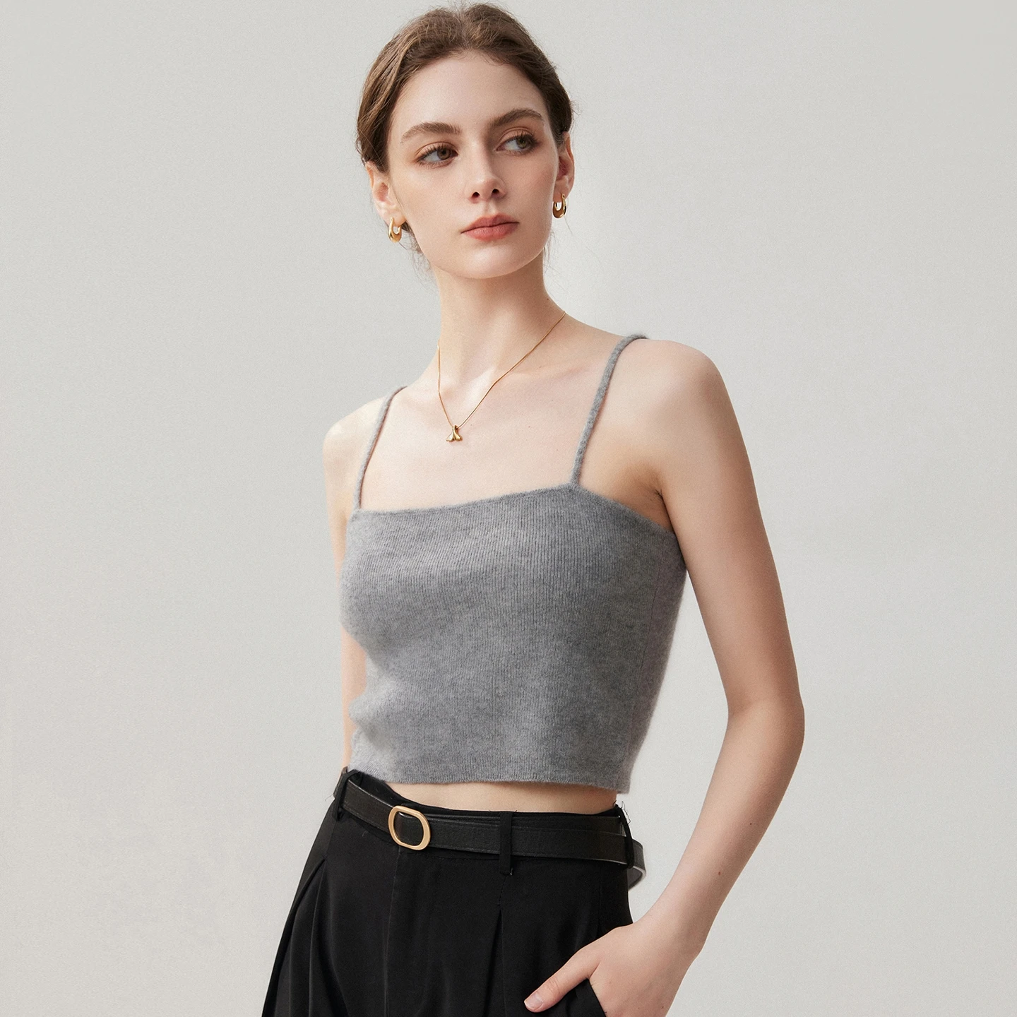High Quality Women 100% Cashmere Short Vest V-Neck Sleeveless Slim Pullover Office Lady Baisc Grace Cashmere Sweater Topsi