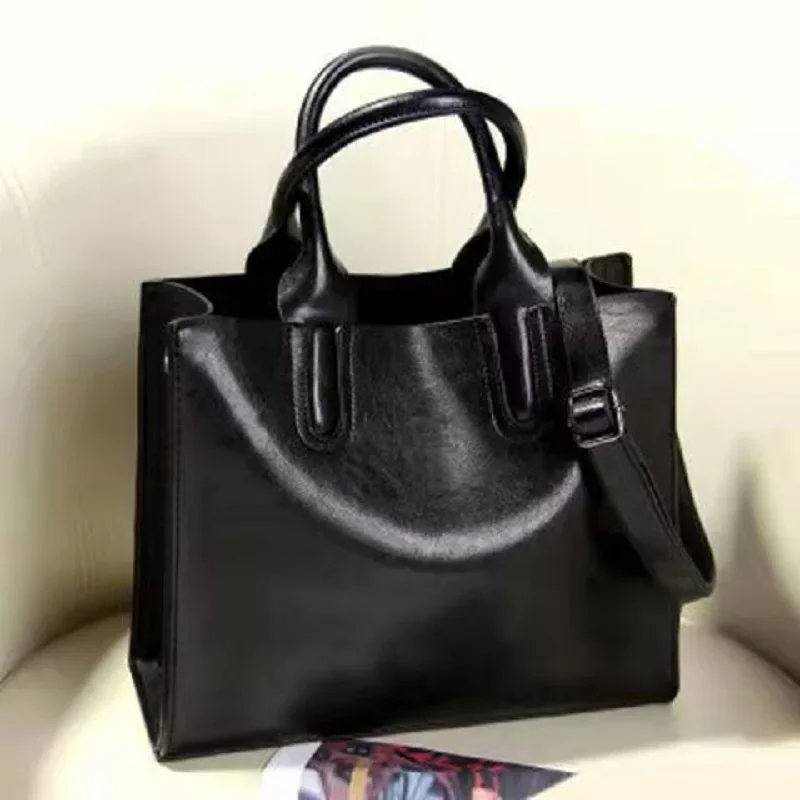 Casual Leather Women\'s 2022 New Large Capacity Tote Shoulder Handbags Office Ladies Party Luxury Bags