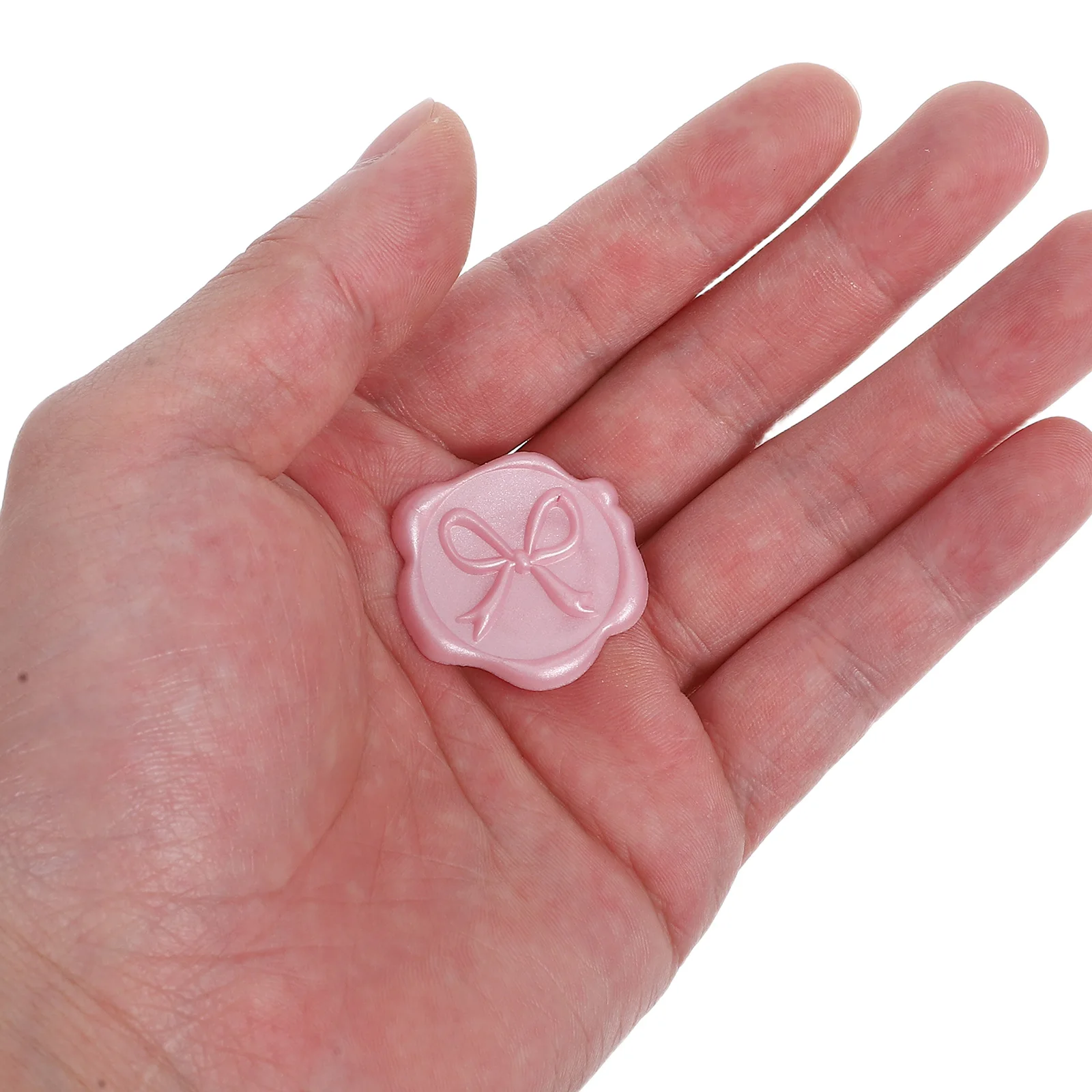 

12Pcs Wax Seal Stickers 3D Bow Embossed Pearlescent Pink Self Adhesive Wedding Invitation Envelope Greeting Card Seals