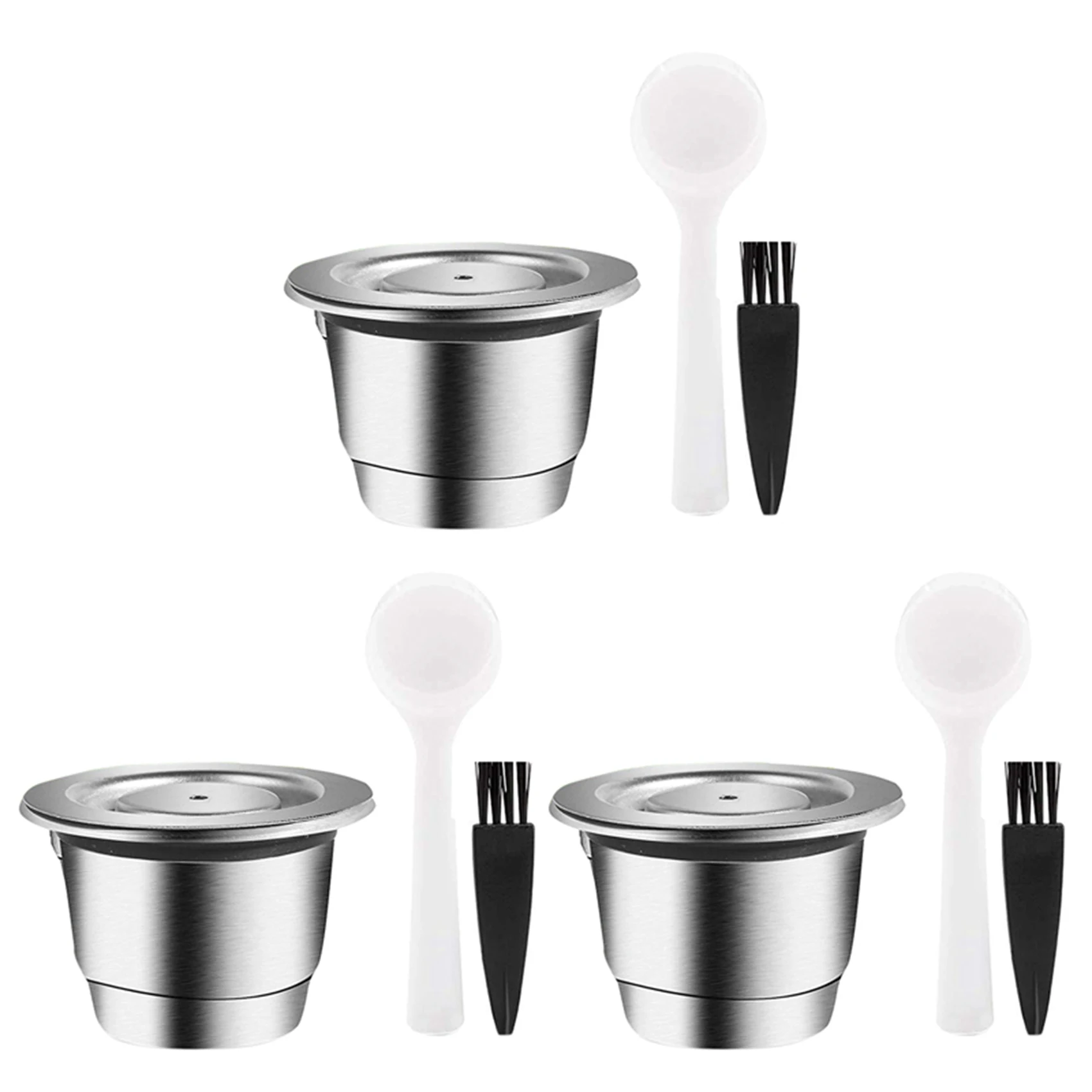 Removable 3X Espresso Refillable Capsules Reusable Nespresso Pod Espresso Coffee Pod Stainless Steel Capsules Compatible