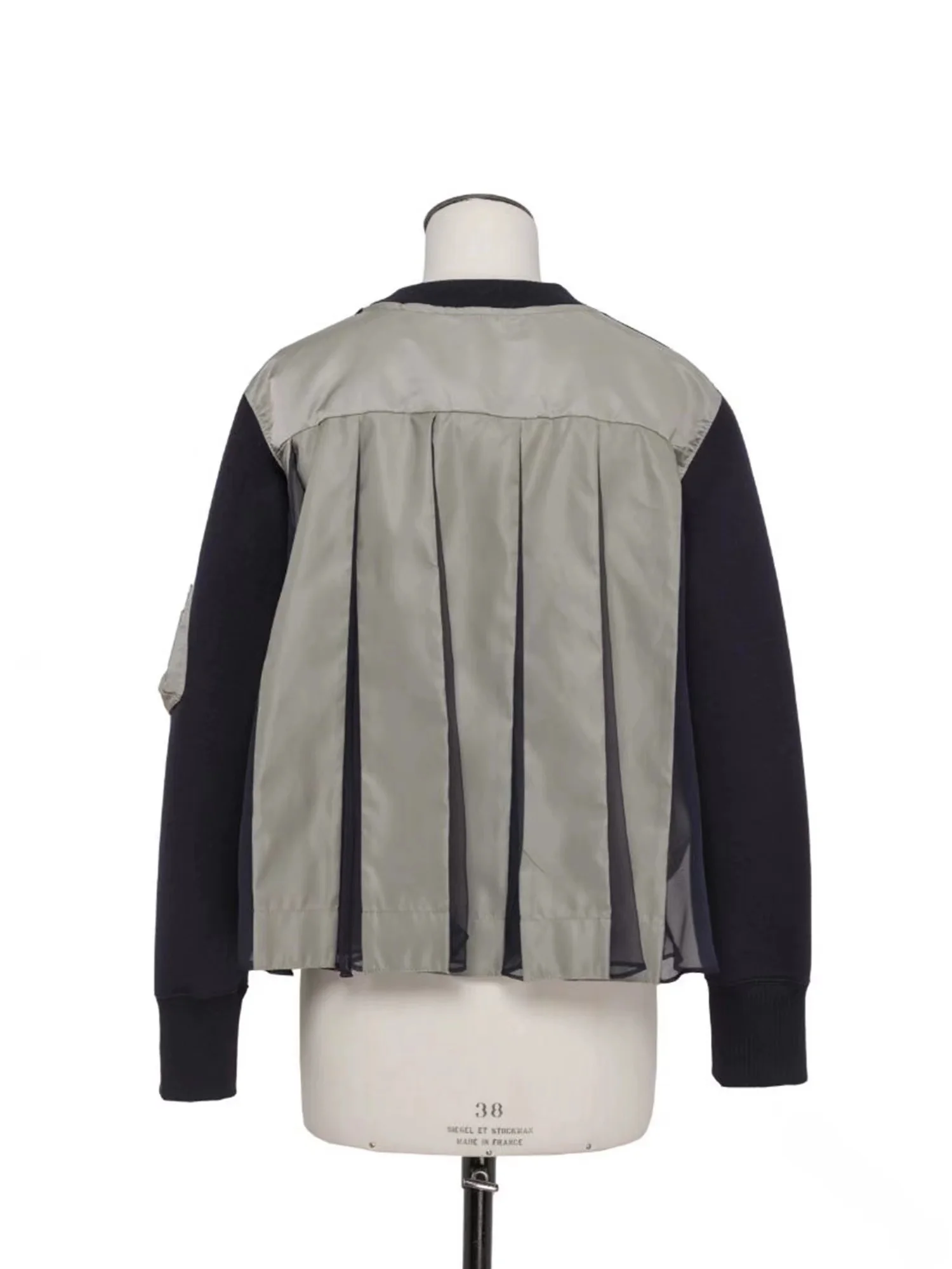 FOG SACAI Spring 2024 Loose Fit Color Blo Sweater round Ne Long Sve Casual Top for Women Cotton Polyester Blend