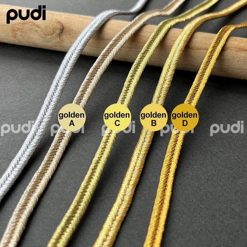 

3/5mm gold silver clothing ribbon snake belly strap thin rope herringbone strap exquisite cheongsam uniform accessory strap