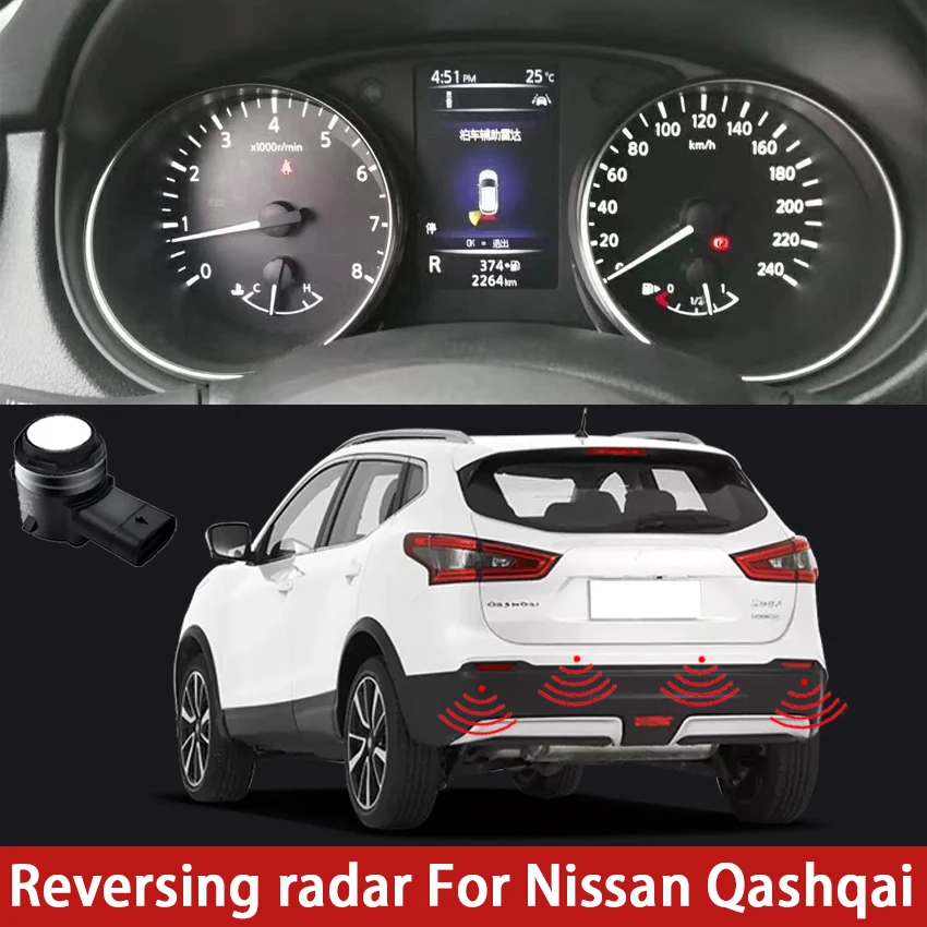 Car Parking Sensor Reverse Backup Radar 8 Probes Beep Show Distance On Display Sensor Video System For Nissan Qashqai 2016- 2022