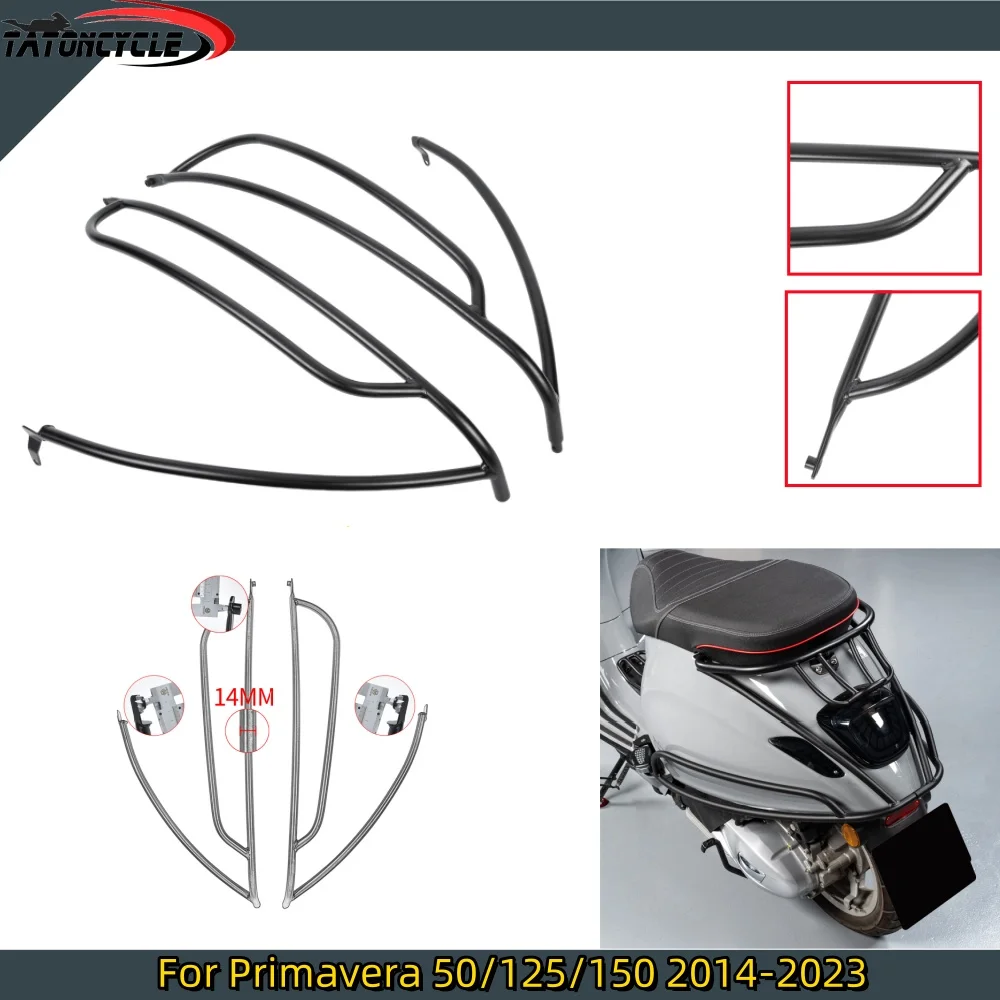 

For Vespa Sprint Primavera 50 125 150 Motorcycle Passenger Guard Bumper 2014-2023 Frame Crash Bar Falling Protector Accessories