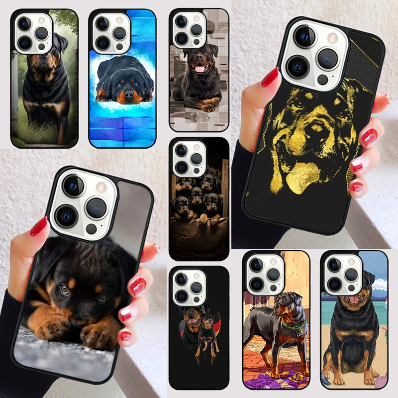 Cute Rottweiler Dog cover For iPhone 15 16 13 12 11 14 Pro Max Mini Max SE 2020 7 8 15 16 Plus Phone Case