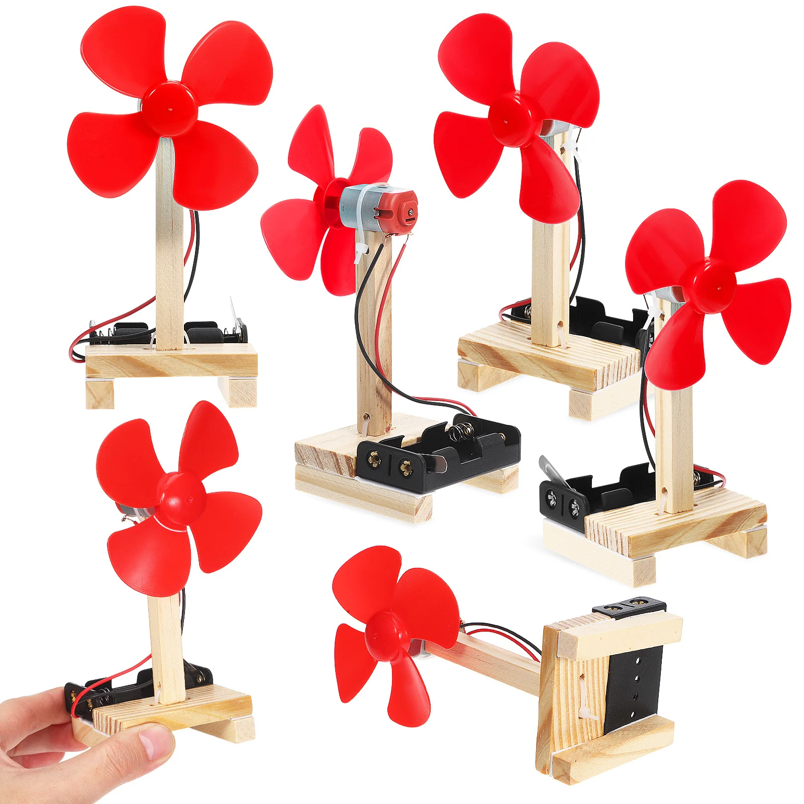 

6 set Diy Fan Kit For Kids Wooden Windmill Generator Material Set Stem Science Experiment For Classroom Activities