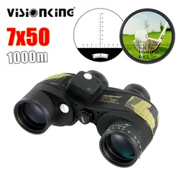 7x50 Range Finder Binoculars for Hunting Telescope Powerful Long Distance Rangefinder Build-In Compass Camping Equipment