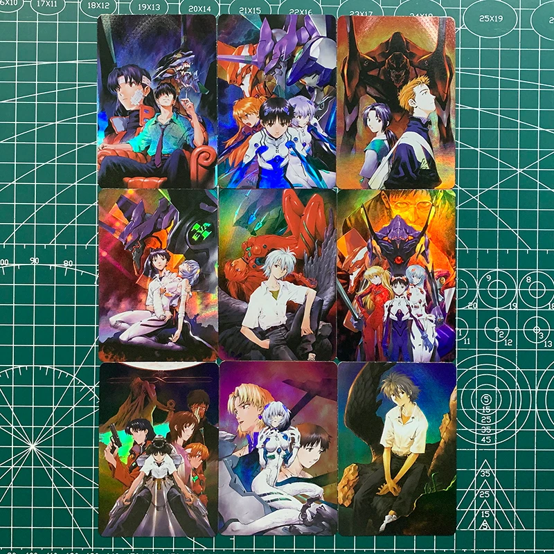 9Pcs/set Neon Genesis Evangelion Ayanami Rei Asuka Langley Soryu DIY Homemade Collection Card Christmas Birthday Gift Toys