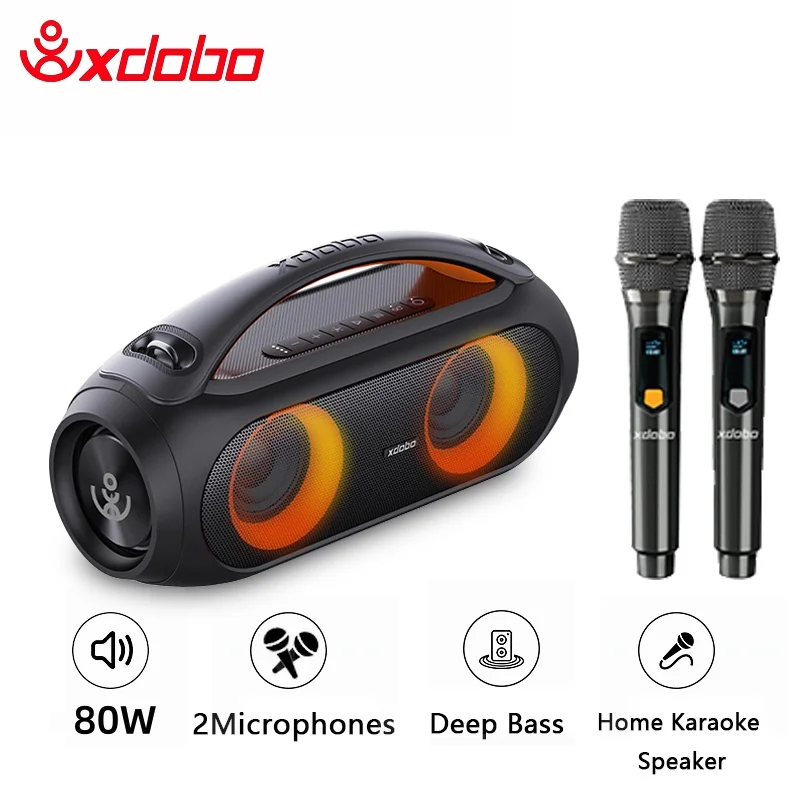

Открытый сценический супер бас 80 Вт XDOBO Bluetooth-динамик беспроводной сабвуфер с батареей 2MIC 10400 мАч портативная музыкальная шкатулка для путешествий
