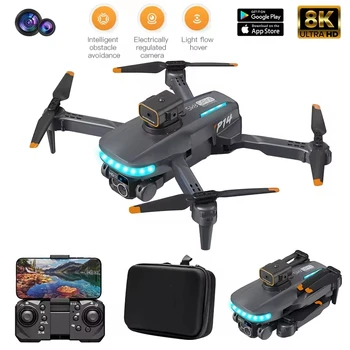 P14 Mini Drone 8k Profesional 4K HD Camera Obstacle Avoidance Foldable Quadcopter Aerial Photography Brushless Motor GPS Drone