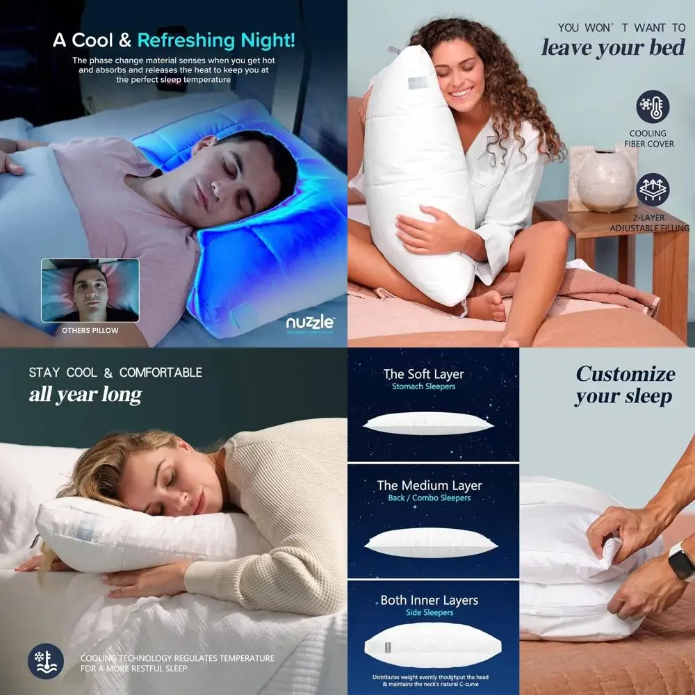 

Luxury Adjustable King Pillow for Side Sleepers - Customizable Comfort for Back, Stomach, and Side Sleepers