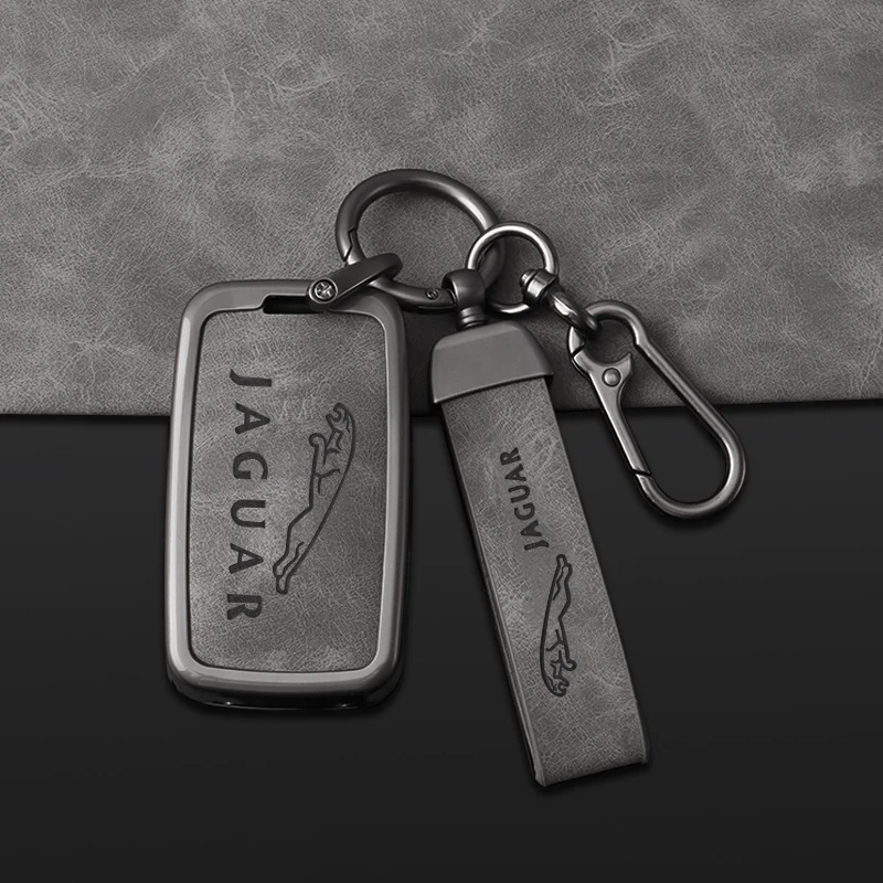 غطاء مفتاح السيارة من الجلد من سبائك الزنك لسيارة جاكوار XF F-pace I-pace XK XE XJ E-pace JS-Racing SV S ملحقات حماية فوب عن بعد #1