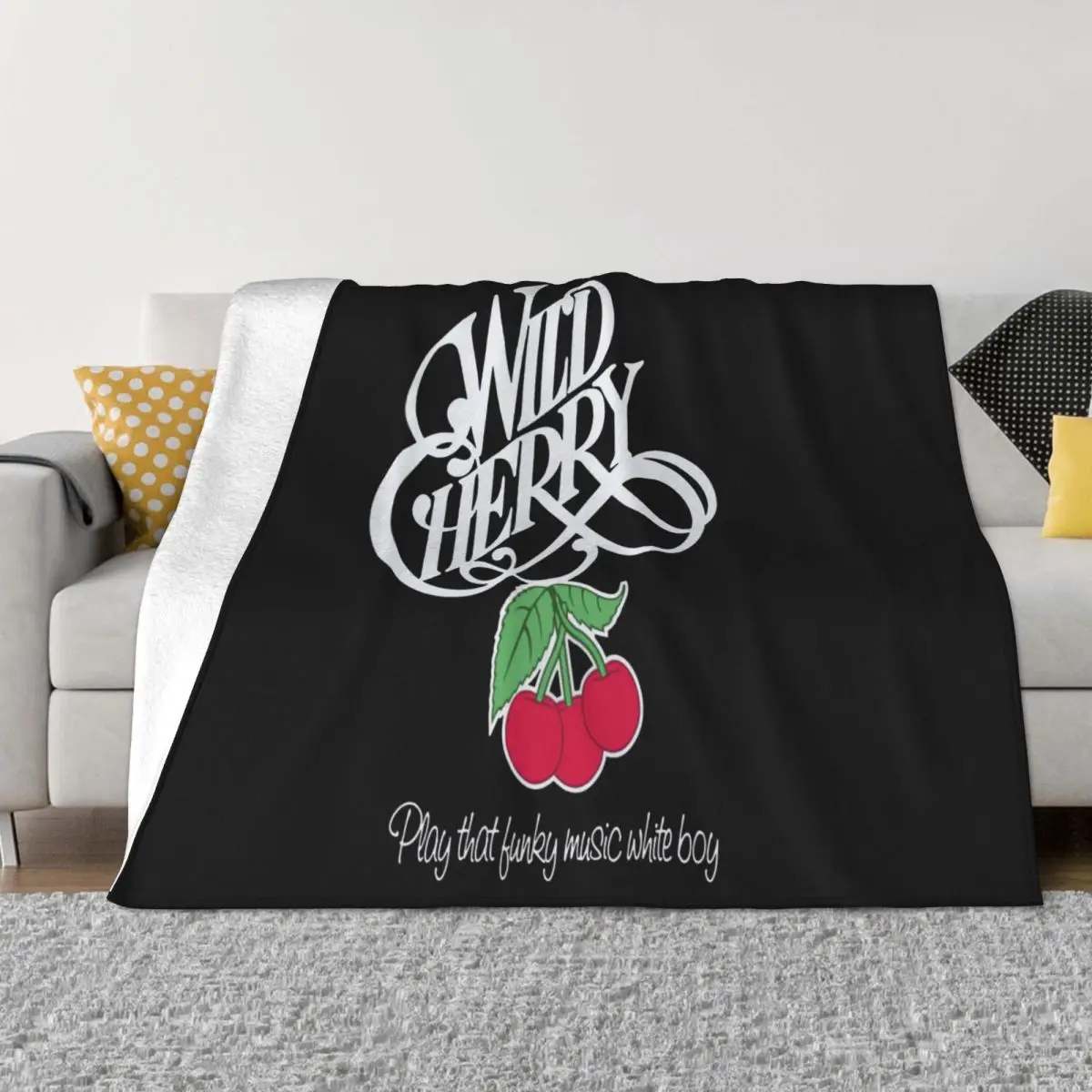 Wild Cherry Play That Funky Unofficial Mens Ladies Kids All Sizes Cols Child Text Colour Newest Mens Throw Blanket