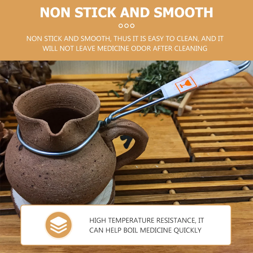 

Clay Teapot Stew Pot Handmade Medicine Boiling Crock High Heat Resistant Nonstick Smooth Surface Kitchen Cooking Pot