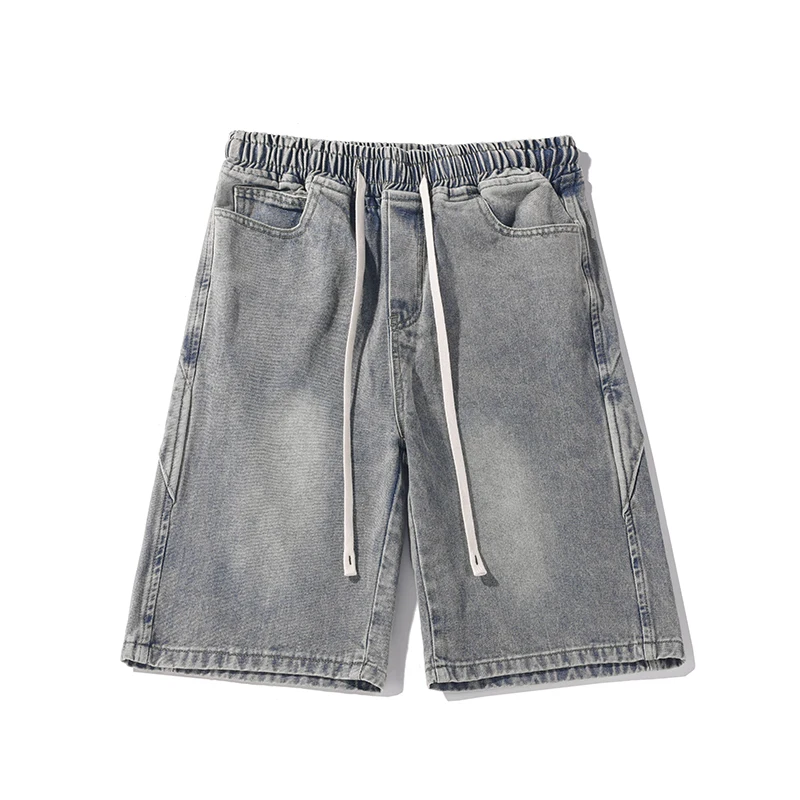 Men's Denim Shorts Distressed Washed Thin Short Jeans Summer  Basic Casual Pants Hip Hop Street Short Pants