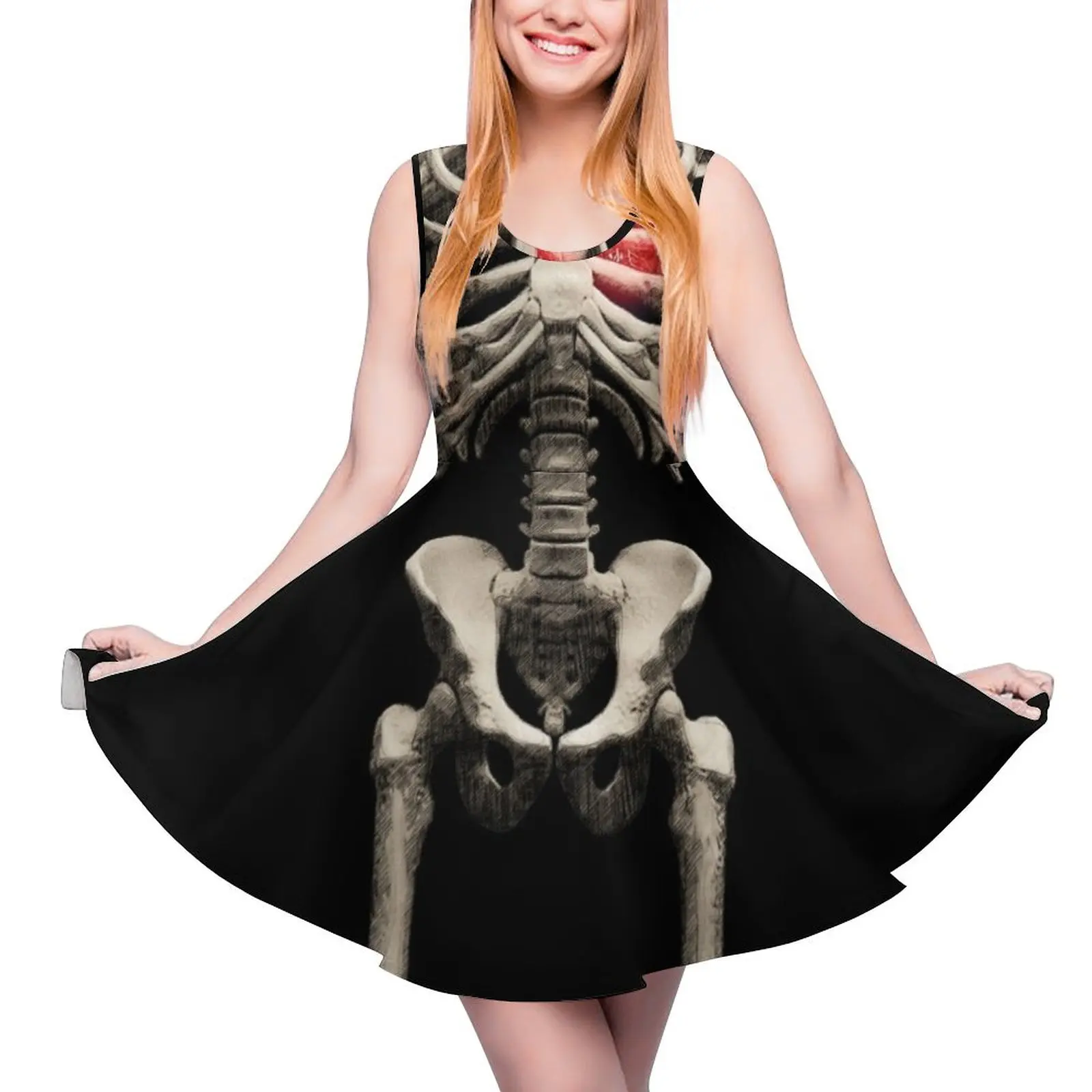 

Skeleton Love (Halloween) Sleeveless Dress chic and elegant evening dress women dress