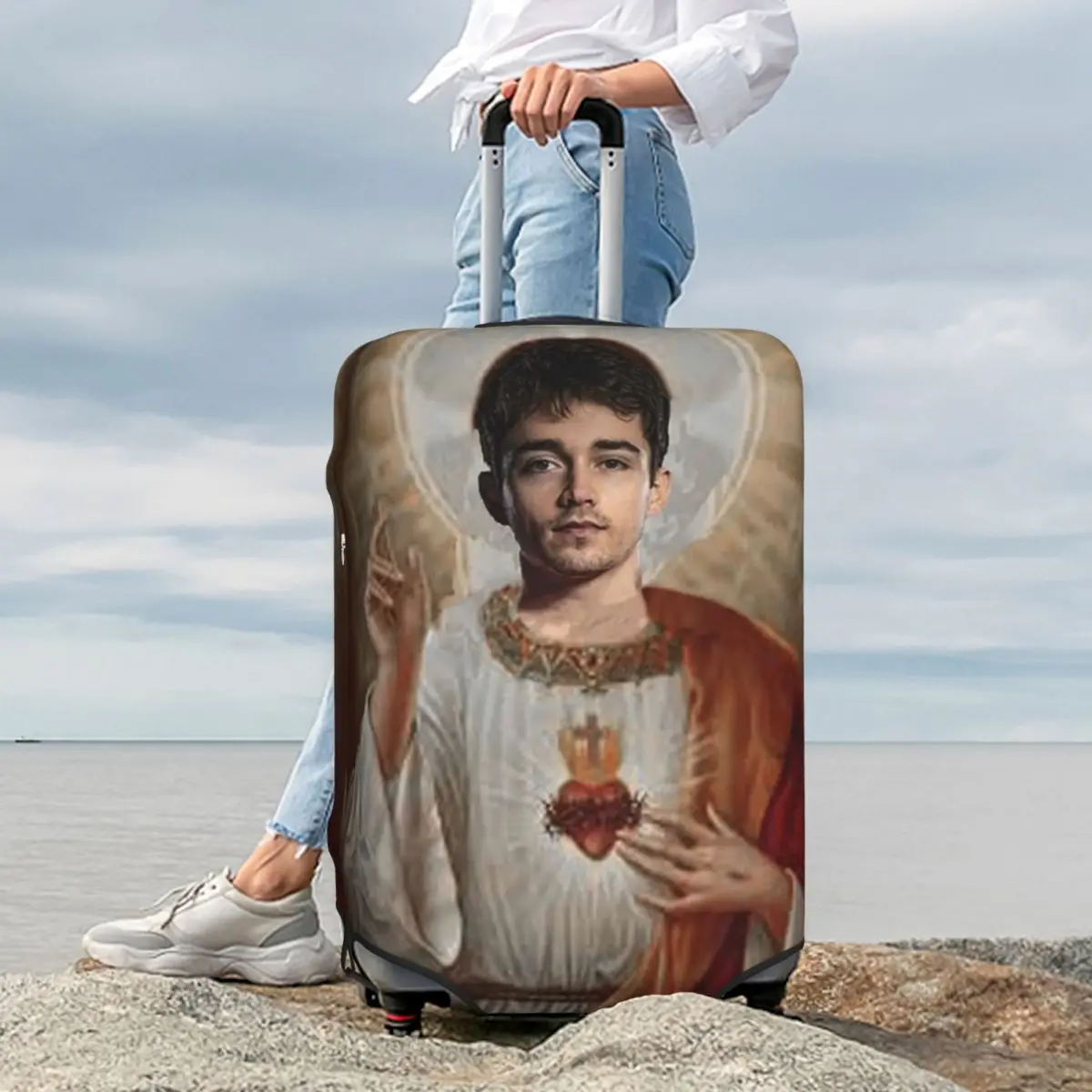 

San Charles Leclerc Suitcase Cover Protection Elastic Travel Luggage Protector Covers for 18-32 Inch