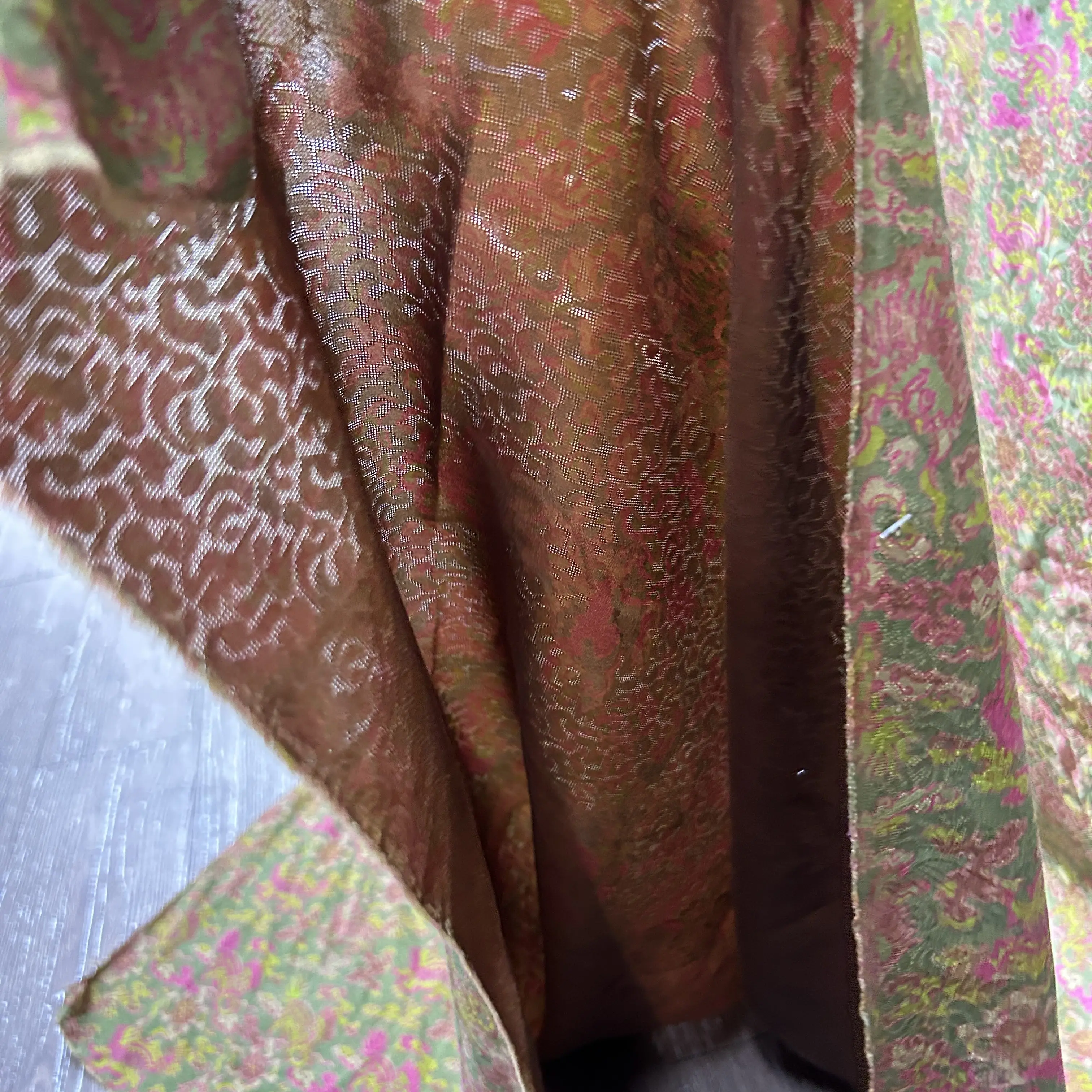 Silk Flower Luo Xiangyun Yarn Fabric Silk Full Hole Luo Top Cheongsam Dress Flower Luo Red Cloud Yarn Fabric