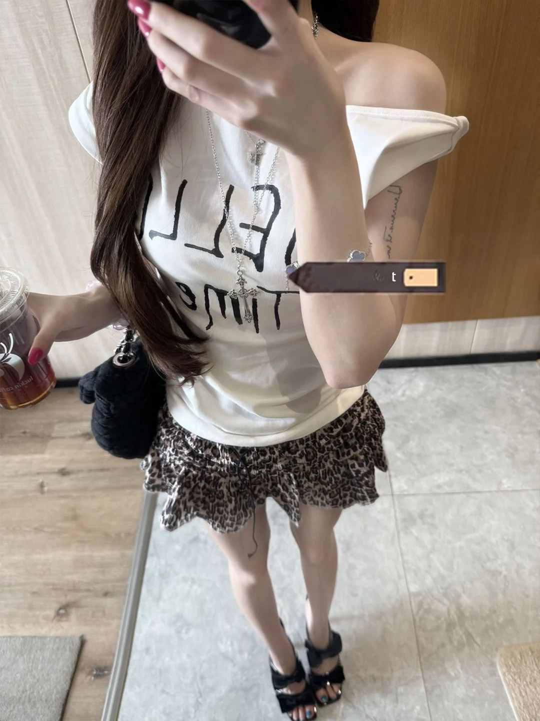Summer Hot Girl Pure Desire Leopard Print Bow Tie  Skirt Women's New 2026 Cute Small A-Line Cake Skirt Pants
