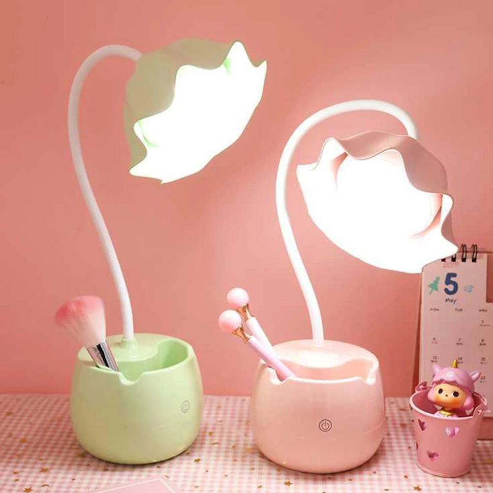Portable Desk Lamp Light Study Lamp USB Touch Premium Material Non Flickering Eye Protection Flower Design