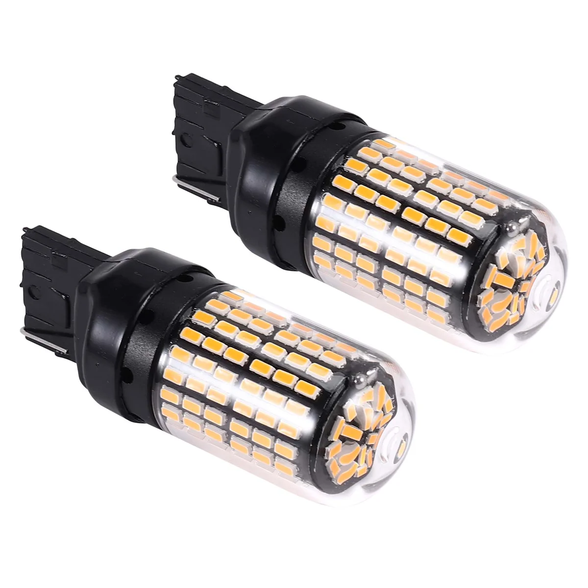 2X 7440 Canbus Super Bright Error Free LED Bulb T20 W21W 144 SMD Amber for Reverse Tail Turn Signal Light